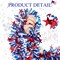 33FT 4th of July Tinsel Garland – Red, White & Blue Patriotic Foil with Stars for Party & Holiday Decor